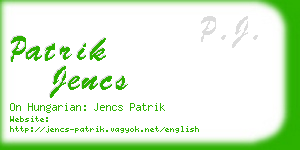 patrik jencs business card